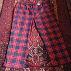 St. John's Bay Red and Navy Plaid Sleepwear Pants